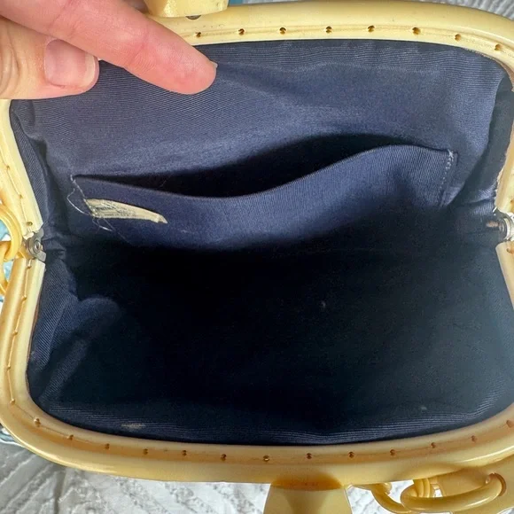 Vintage Alumesh Bakelite Top Handle 40's Handbag White - Whiting and Davis - Picture 6 of 6
